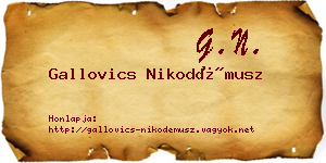 Gallovics Nikodémusz névjegykártya